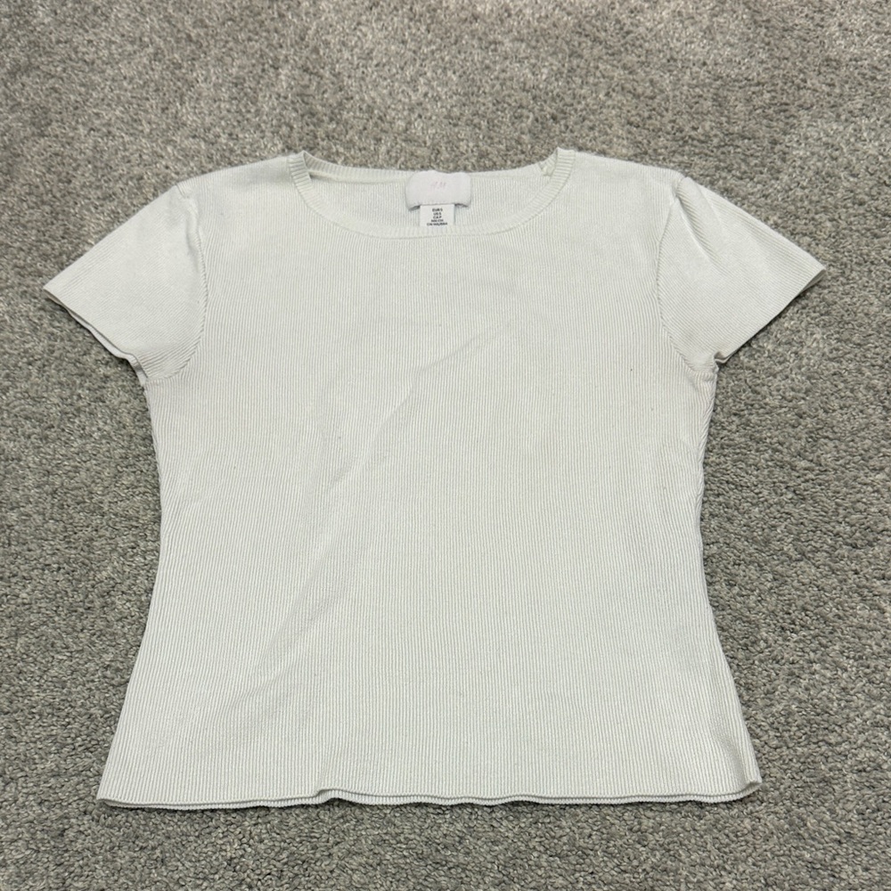 H&M Cream Short Sleeve Tee